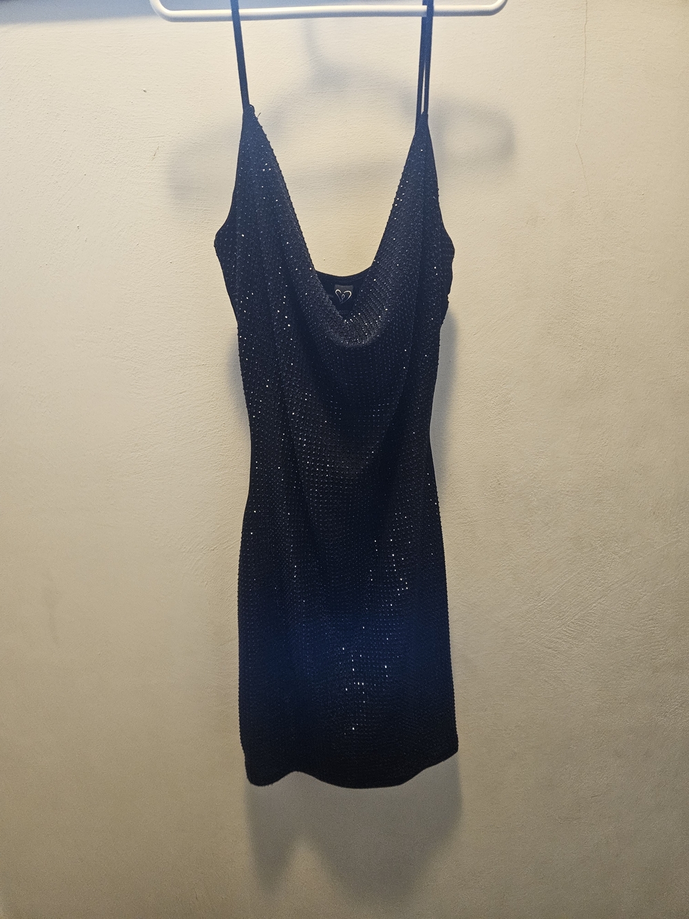 Windsor Black Sequin Cowl Neck Slip Dress
